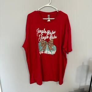 NWT Cotton Heritage Boutique Jingle Bales Christmas Tee Shirt Plus Size 3X